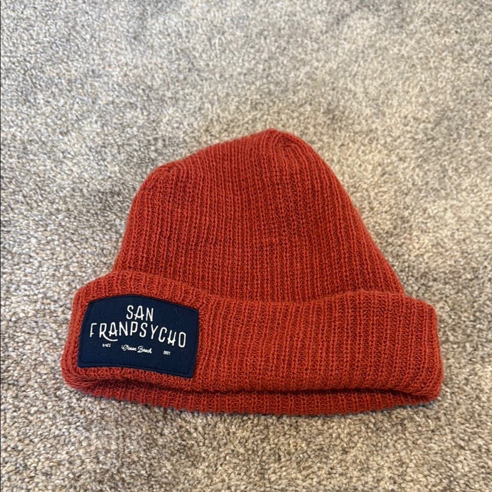 San Franpsycho Red Knit Beanie